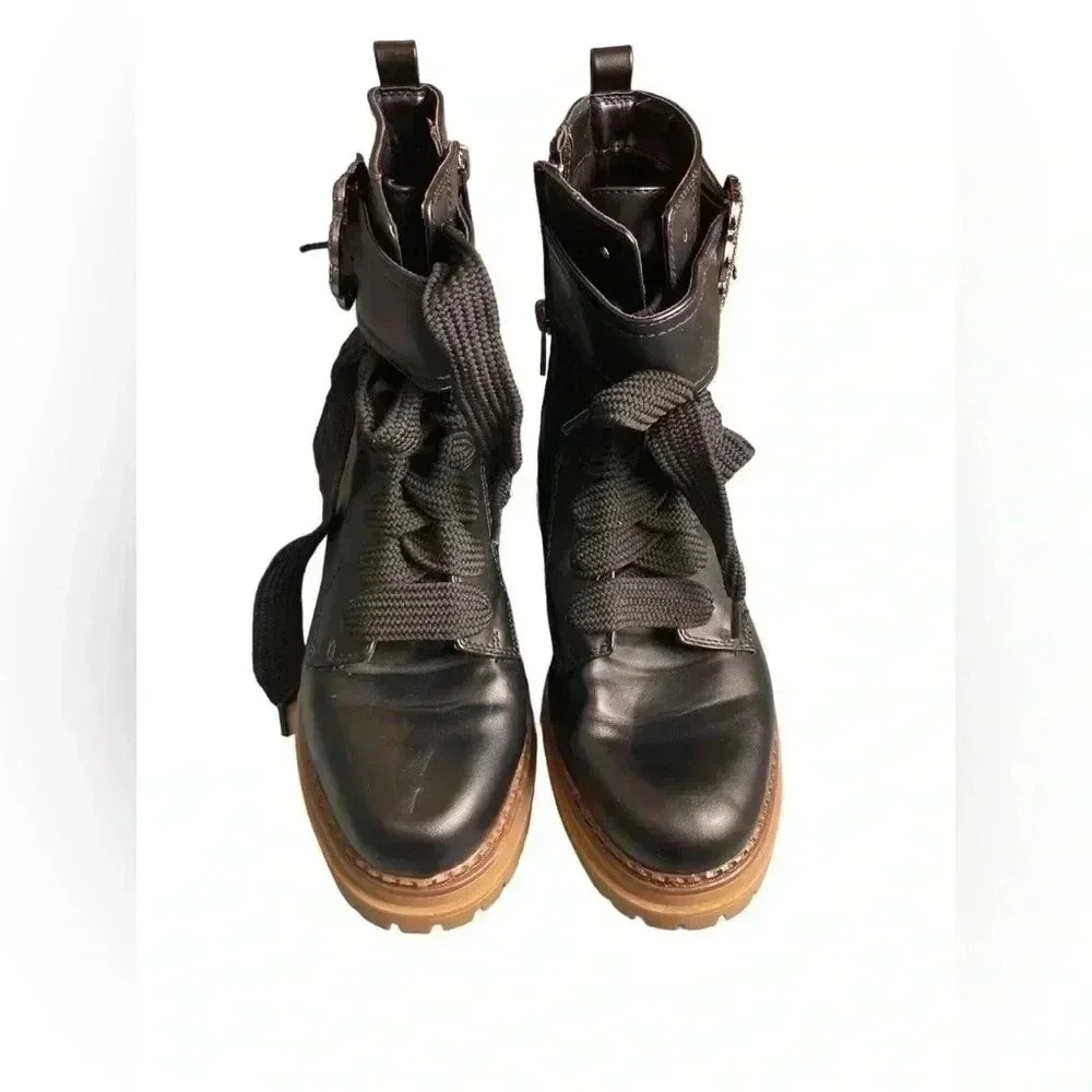 Sam & Libby black combat boots size 7‎